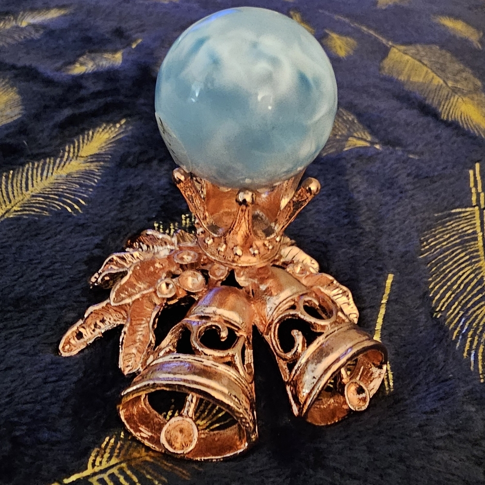 32g, Christmas Bells Sphere Holder, Rose Gold Tone, New!